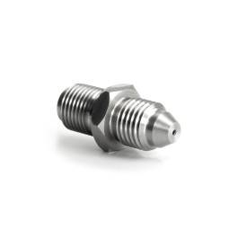 HEL HEL Stainless Steel -4 AN Male to 7/16" x 24 Male Straight Adapter with 1.2mm Restriction for Turbo Oil Feeds