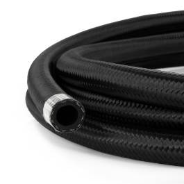 HEL AN8 Rubber Black Nylon Braided Fuel Oil Coolant Hose Line