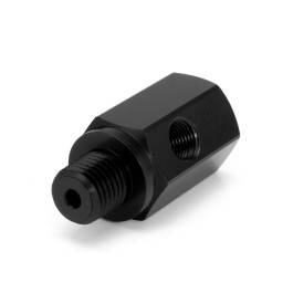 HEL HEL Aluminium 1/4" NPT Male to 1/4" NPT Female Straight Oil Pressure Adapter with 1/8" NPT Sensor Port (Short Version)